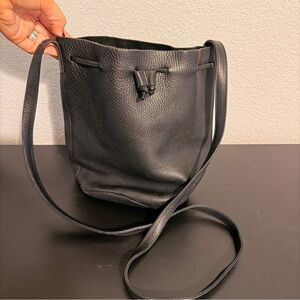 BAGGU Black Leather Shoulder Bag